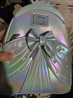 Loungefly Disney Cinderella dress  Iridescent Mini Backpack - Light Blue Sheen